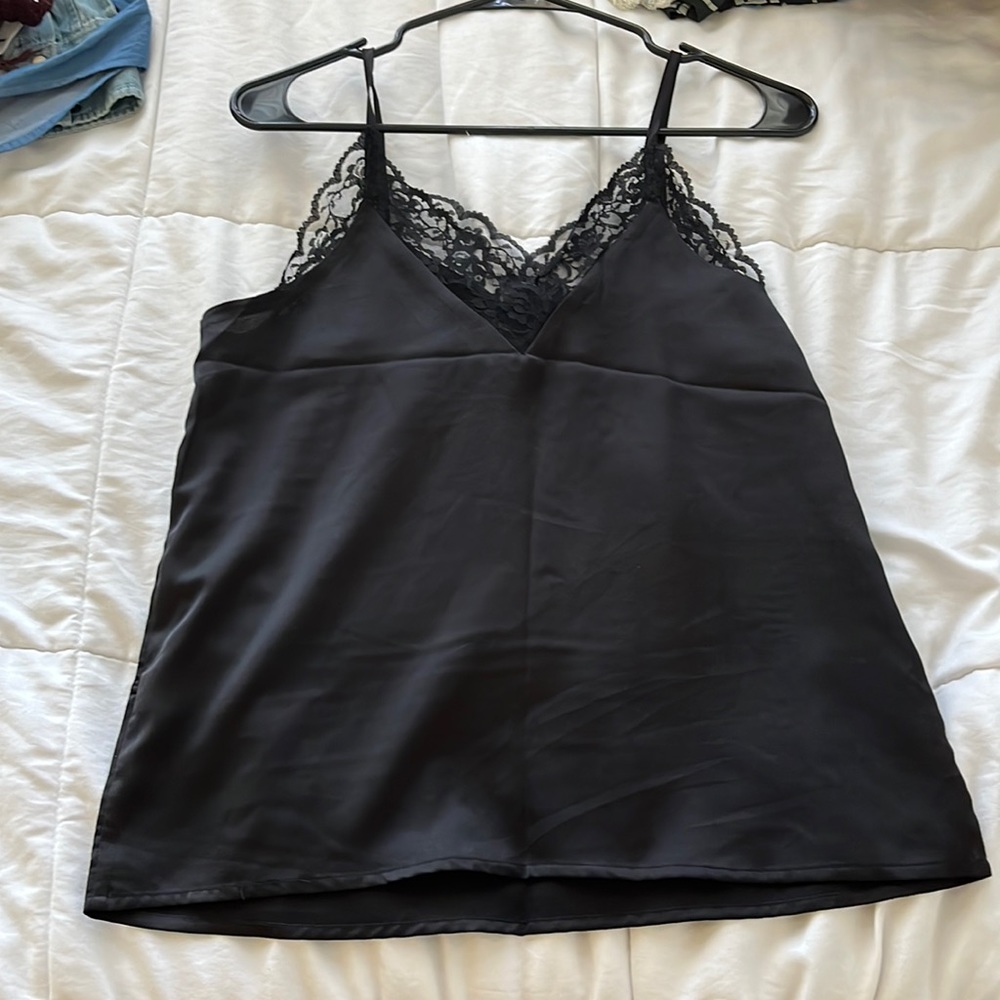 Black, lace shirt. Size S